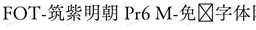 FOT-筑紫明朝 Pr6 M字体转换